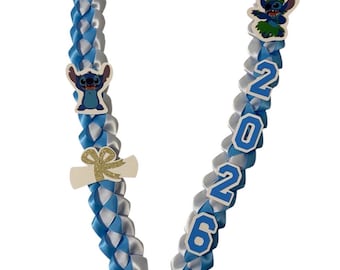 Stitch Graduation lei| Class of 2026 | Ribbon graduation Lei