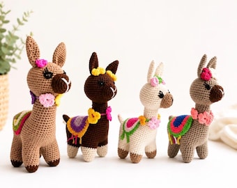 Crochet Llama Plush, Handmade Amigurumi Llama Plushie, Custom Alpaca Stuffed Animal, Cute Nursery Decor, Baby Shower Gift, Knitted Llama Toy