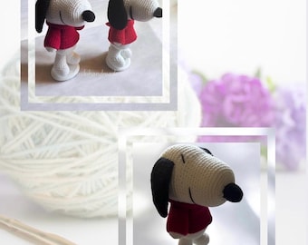 Crochet  Snoopy plushie|  Amigurumi snoopy| Peanut inspired dog toy| Snoop beagle dog  Plush crochet