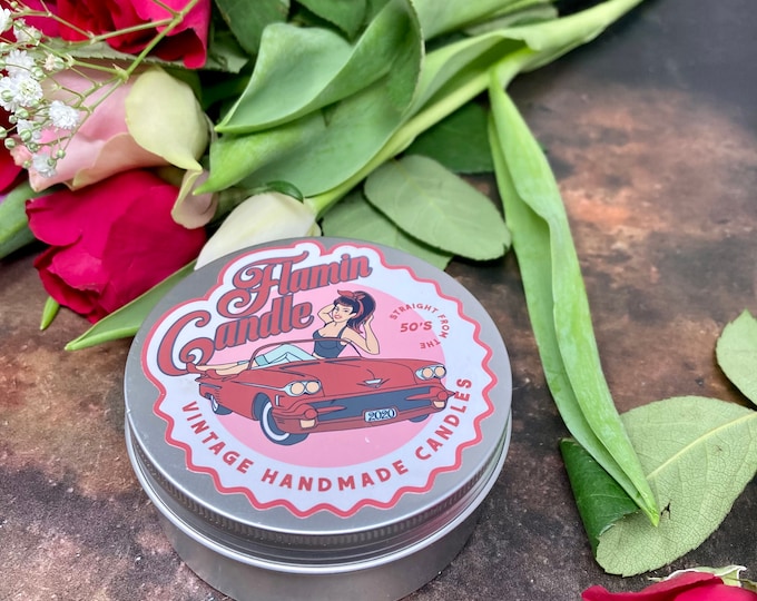 LADY LUCK Tobacco & Oak Scented 6 oz Soy Candle | Natural Soy Slow Burning Candle | Relaxation, Stress Relief Soy Wax Candle in Silver Tin