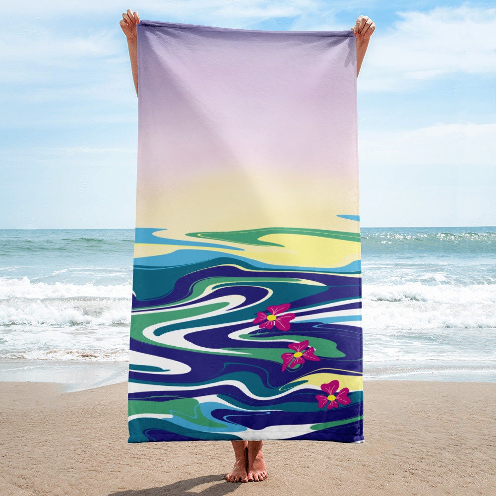 Blue Hawaii Beach Towel tropical Etsy