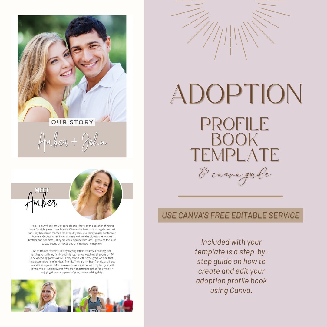 adoption-profile-book-template-adoption-profile-template-editable-template-canva-customizable-diy-profile-book-etsy