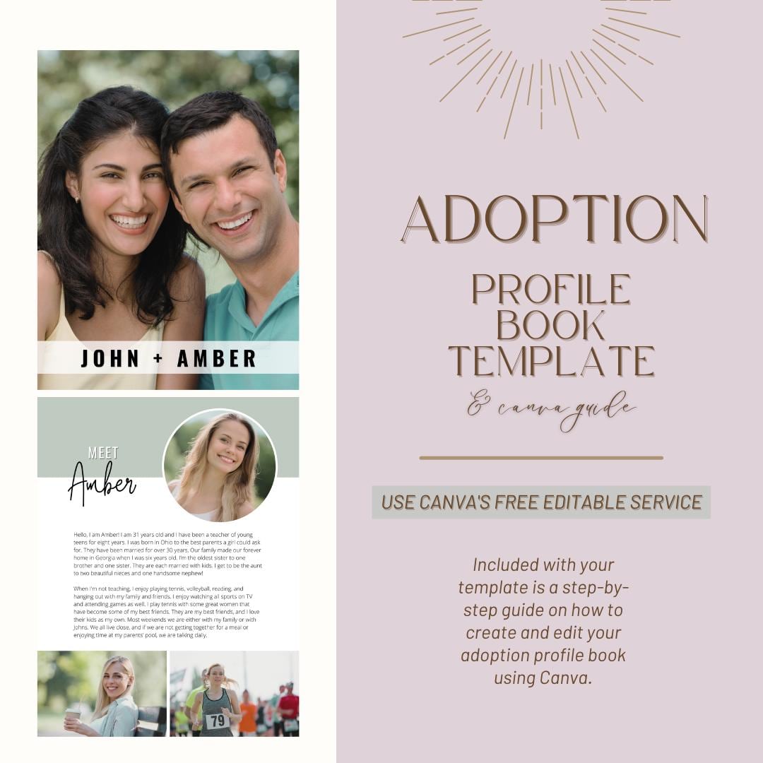 Adoption Profile Book Template: Customizable Canva Design (digital) - Etsy