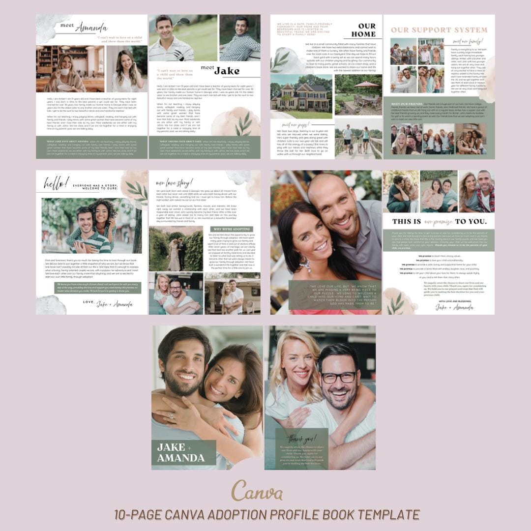 Mini Adoption Profile Book Template: Editable Canva Design (digital ...