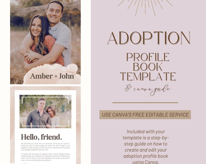Adoption Profile Template, Modern Adoption Profile Book, Digital ...