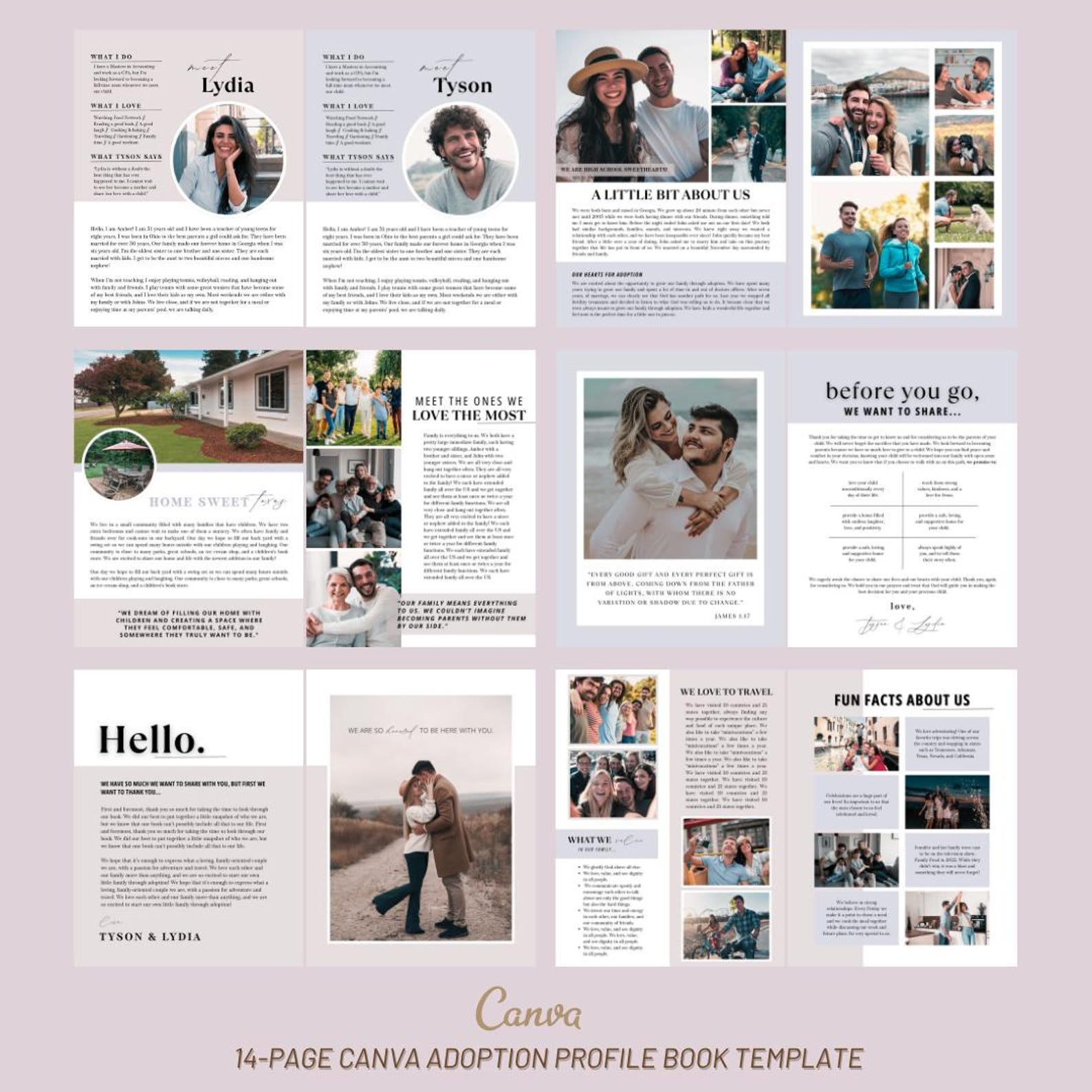 Classic Adoption Profile Book Template: Editable Canva Design (digital ...