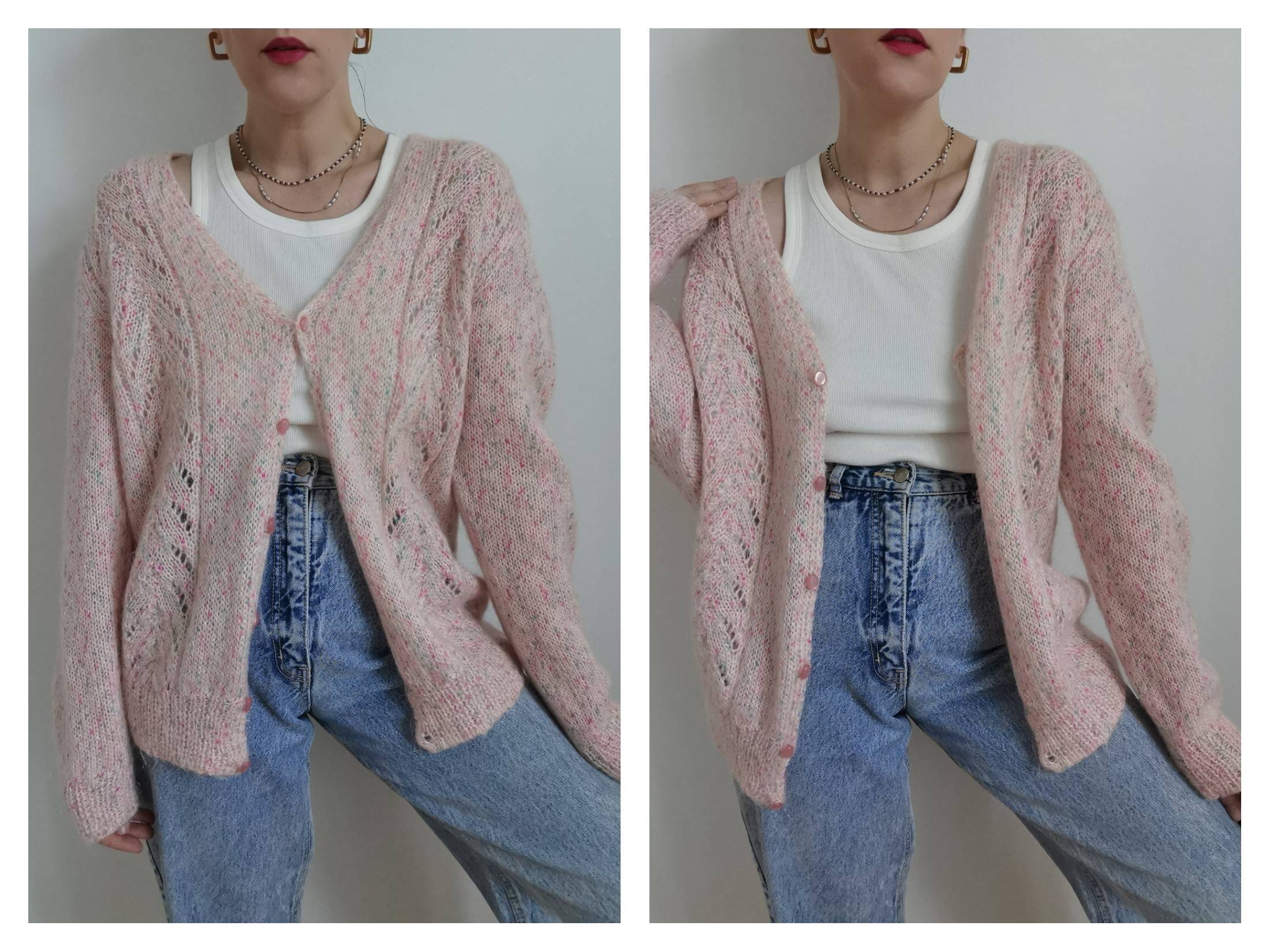 Pink Mohair Cardigan - Etsy