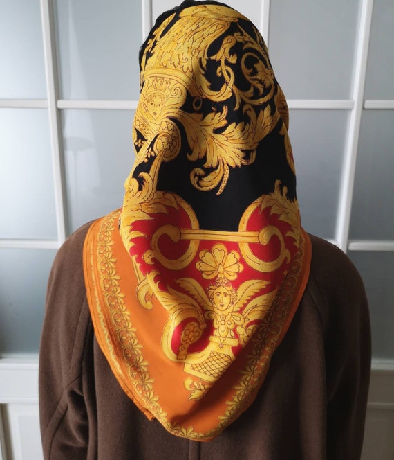 Vintage Italian silk scarf novelty Italian art med