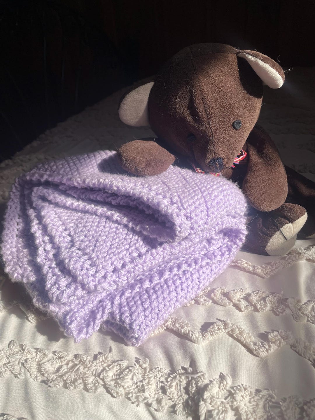 Cozy Eyelet Knitted Baby Blanket Pattern - Perfect for Newborns - Etsy