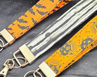 Halloween Key Fob Wristlet: Bats, Stripes, Witchy Cat