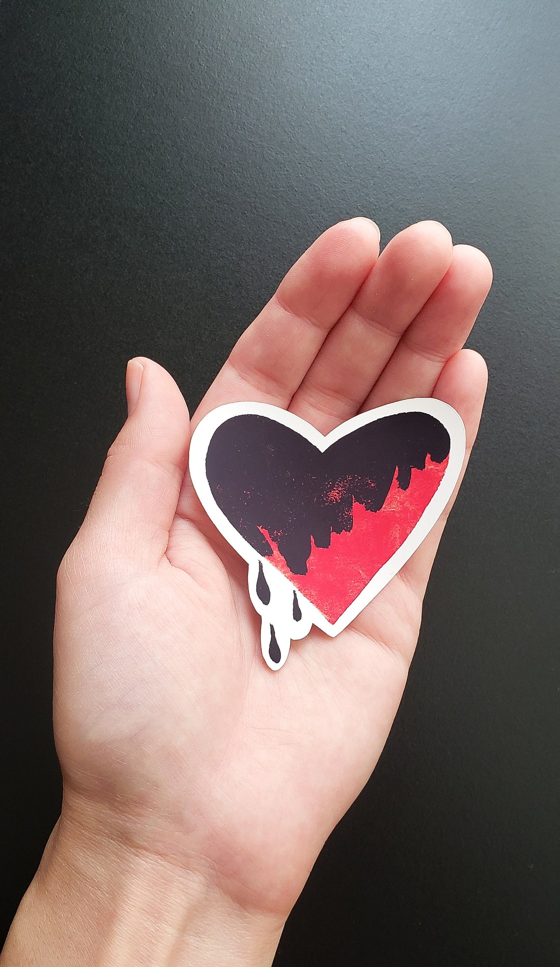 Dark Heart Art Sticker Heart Edgy Sticker Dark Sticker Etsy