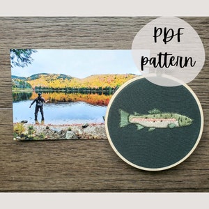 PDF Pattern: Beginner Rainbow Trout Embroidery