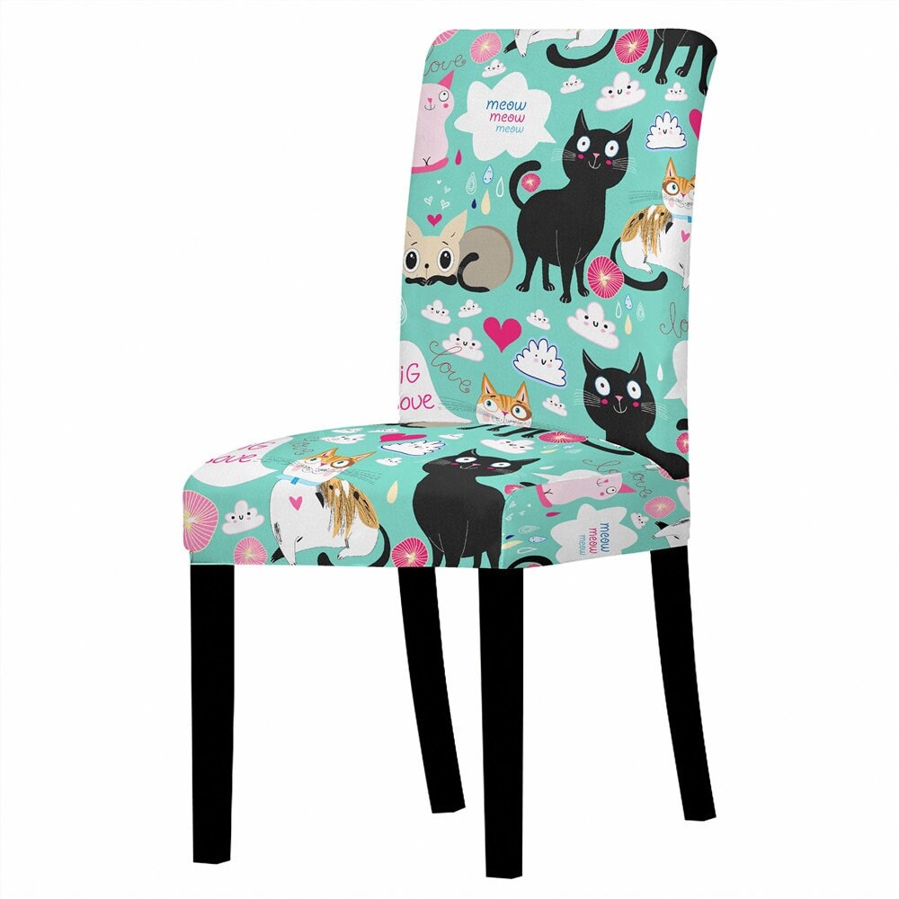 Cat Dining Chair Cover Dining Chair SlipCover Cat Lover Etsy