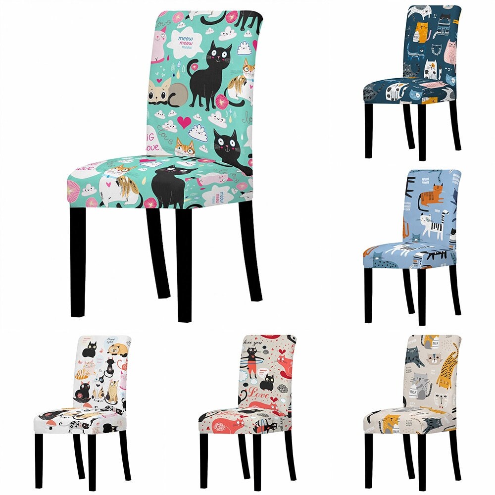 Cat Dining Chair Cover Dining Chair SlipCover Cat Lover Etsy