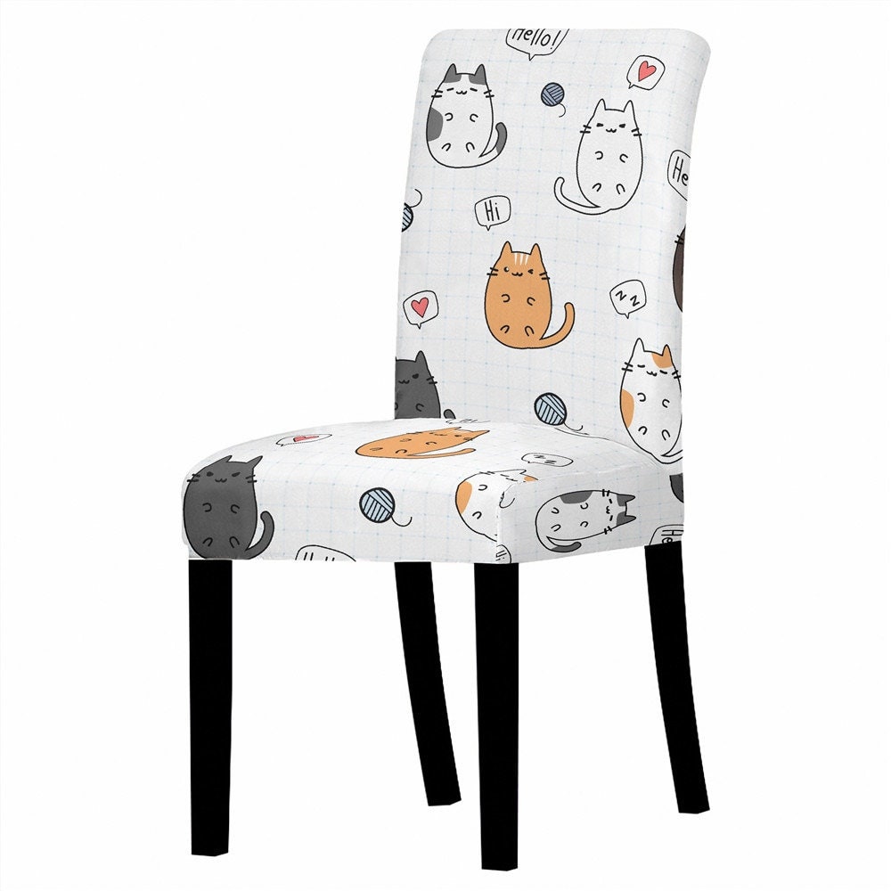 Cat Dining Chair Cover Dining Chair SlipCover Cat Lover Etsy