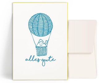 2x Letterpress Cards A6 • All the Best • Envelope