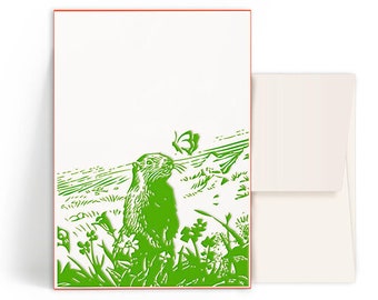 2x Letterpress Cards A6 • Marmot • Envelope