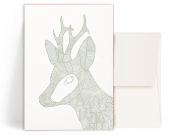 2x Letterpress Cards A6 • Fawn • Envelope