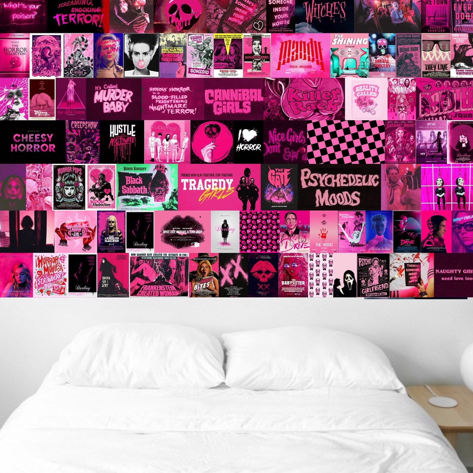 Pink Grunge Horror Aesthetic Wall Art Collage Kit Trendy | Etsy