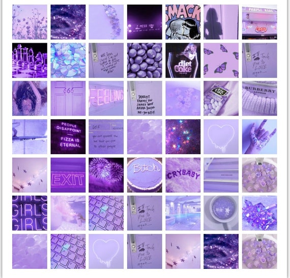 Purple pastel dream aesthetic wall collage kit | Etsy