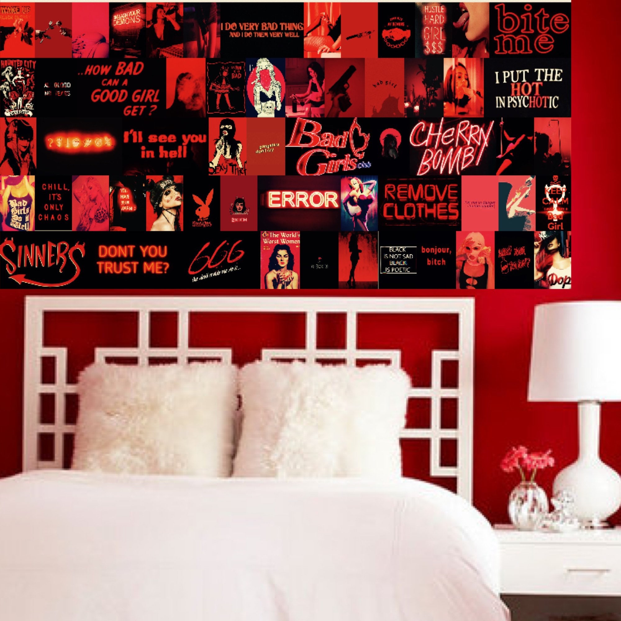 Red Aesthetic Bad Bitch Wall Collage Kit 60 Boujee Trendy Etsy Ireland