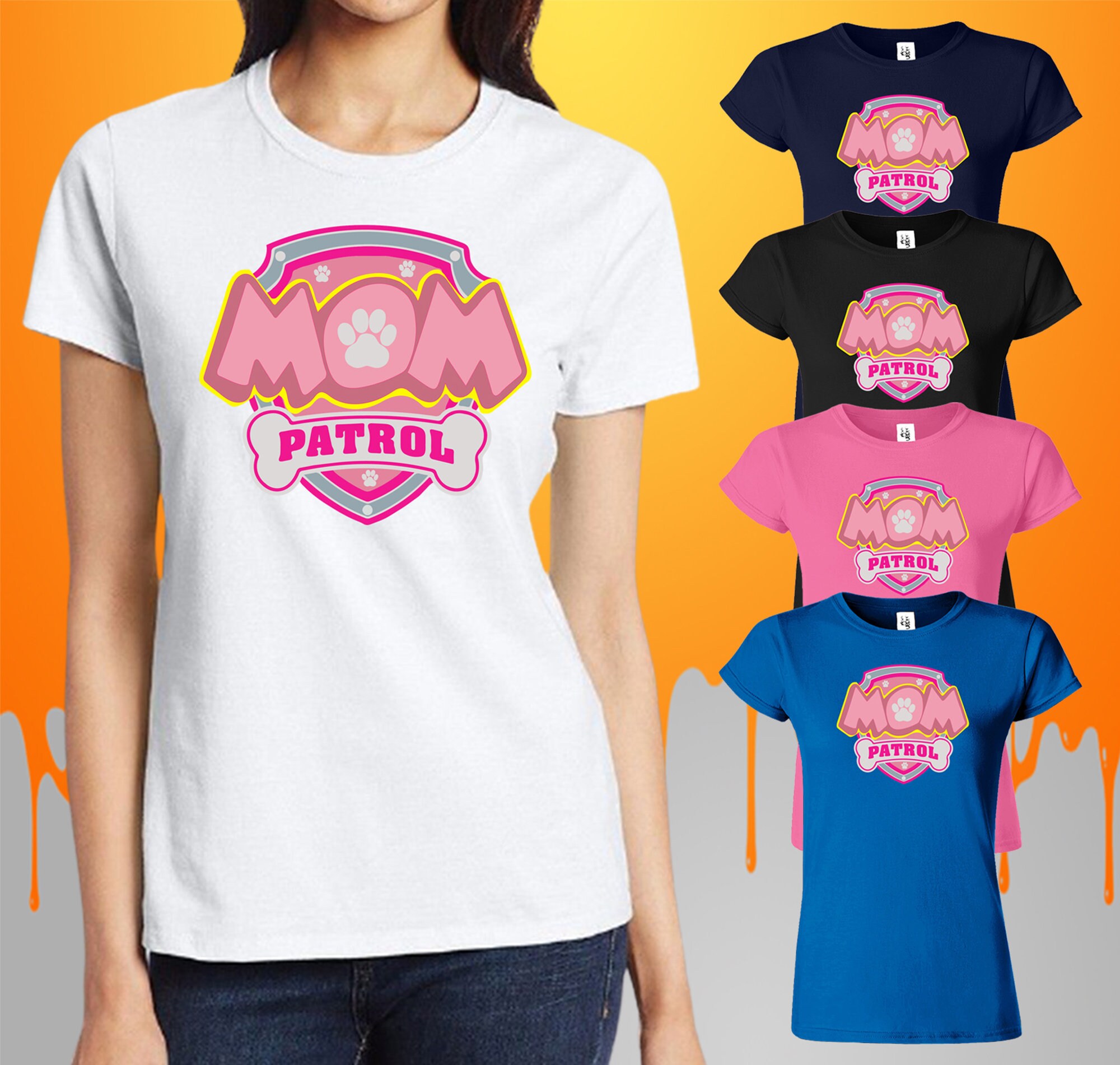 Mom Patrol T Shirt Girls Kids Inspired Pink Patrol Family | Etsy