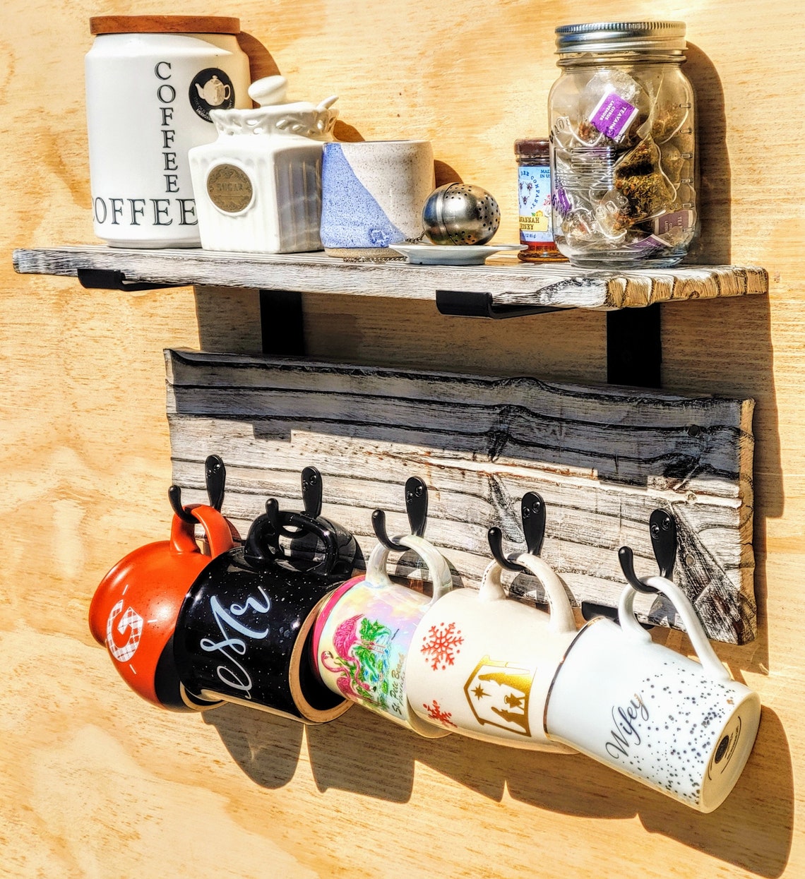 Kaffeebecher Regal und Regal Kaffee-und Tee-Rack | Etsy