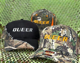 Queer Barb Wire Camo Silver Trucker Hat
