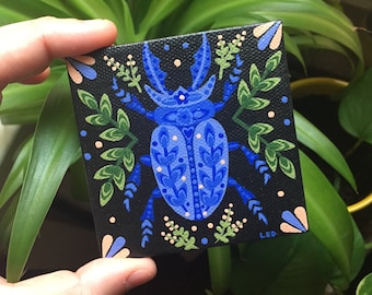 Blue Beetle-Acrylic on Canvas