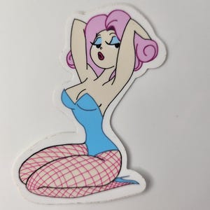 Cotton Candy Pinup Girl Vinyl Sticker