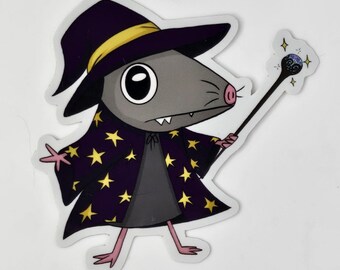 Wizard Possum Vinyl Sticker – Magical Marsupial with Sparkle