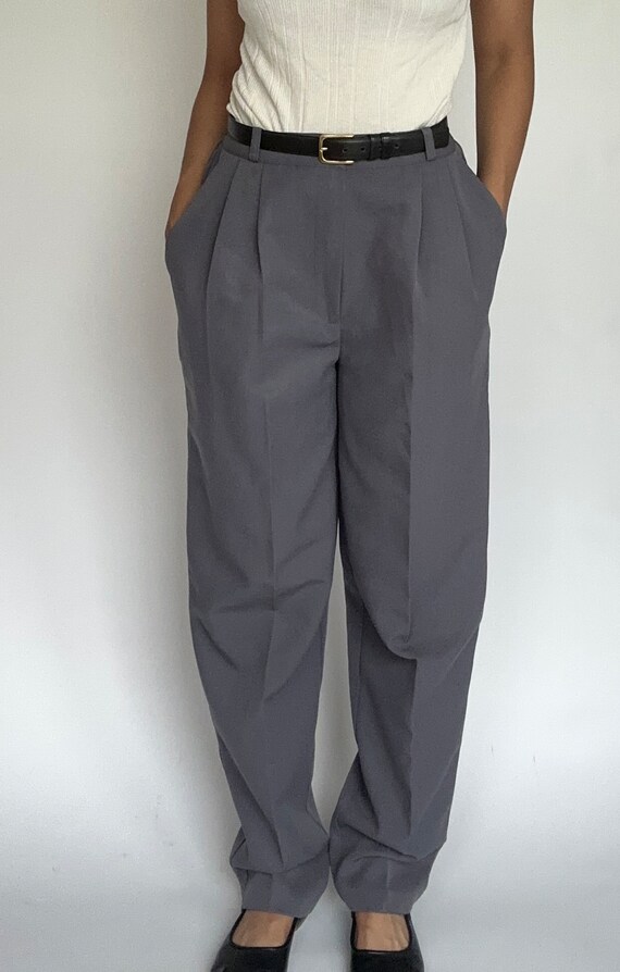 Vintage '90s Grey High-waisted Trousers - image 3