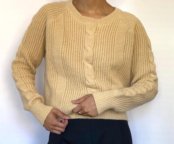 Vintage ‘90s Chunky Camel Knit Pullover - image 2