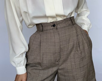 Vintage 90s Brown Houndstooth Shorts