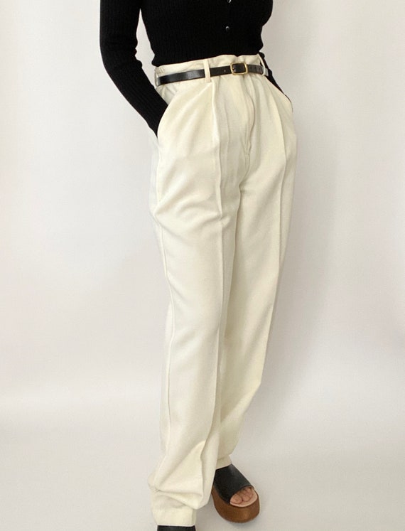 Vintage 90s Cream High-Waisted Trousers