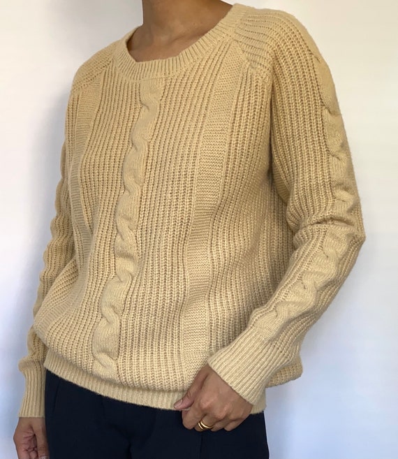 Vintage ‘90s Chunky Camel Knit Pullover - image 3