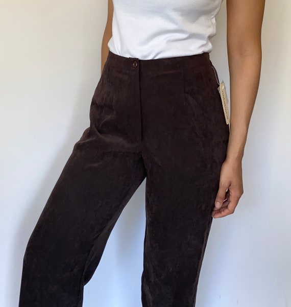 Vintage '90s NWT High-waisted Brown Trousers - image 4