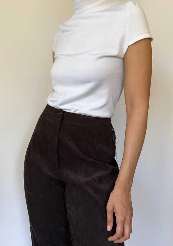 Vintage '90s NWT High-waisted Brown Trousers - image 2