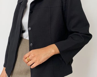 Vintage '90s Boxy Short Black Jacket