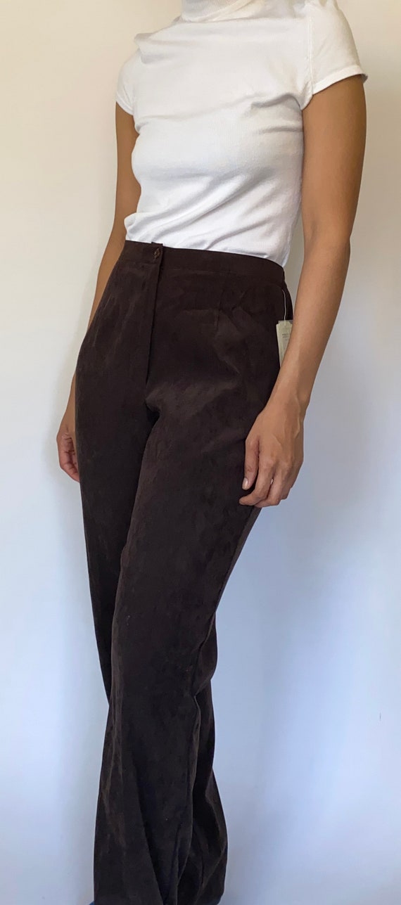 Vintage '90s NWT High-waisted Brown Trousers - image 3