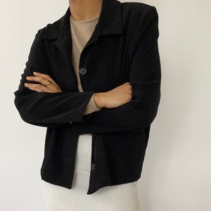 Vintage '90s Boxy Short Black Jacket - Etsy