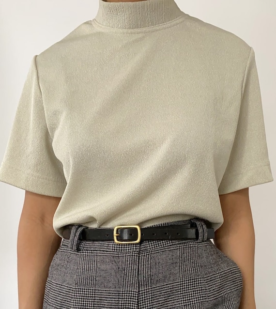 Vintage '90s Sand Mock Neck - image 1