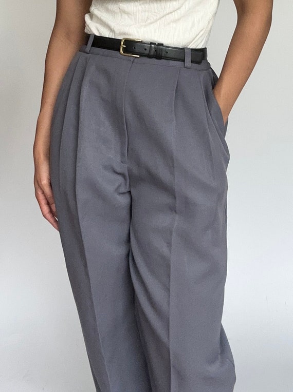 Vintage '90s Grey High-waisted Trousers - image 1