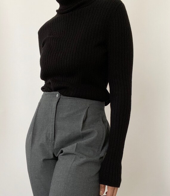 Vintage 90s Grey High-waisted Trousers