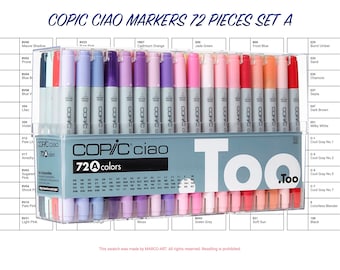 Copic Ciao Markers 72 Pieces Set A Swatch Template | DIY Single