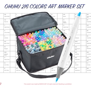 Ohuhu® 72-Color Alcohol-Based Brush-and-Chisel Dual-Tip Art Marker Set