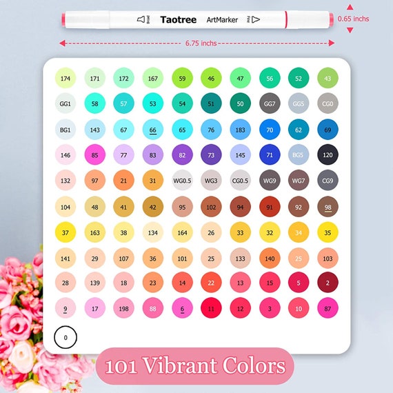Buy Taotree 101 Colors Alcohol Markers Swatch Template DIY Single Page  Color Swatch Printable Digital PDF Template Instant Download Online in  India 