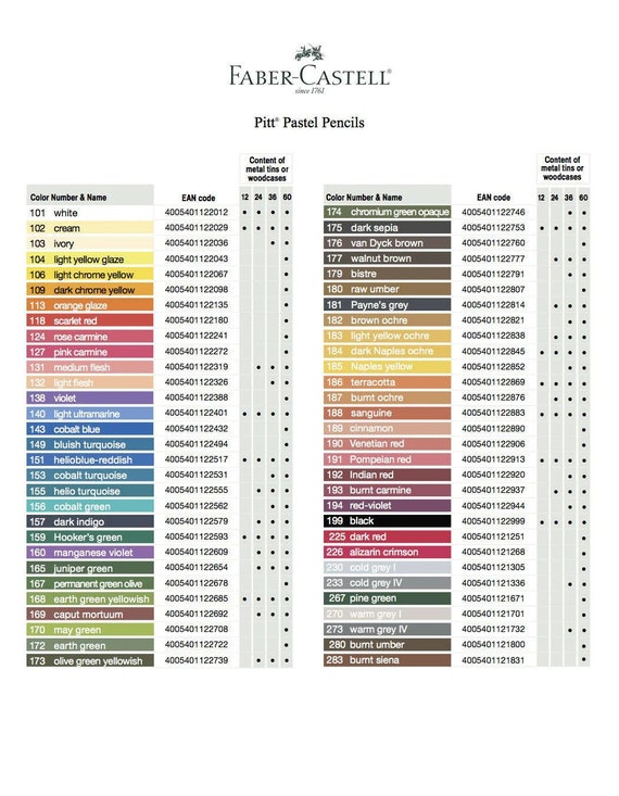 Digital PDF Caliart 121 Colors Artist Alcohol Markers Swatch