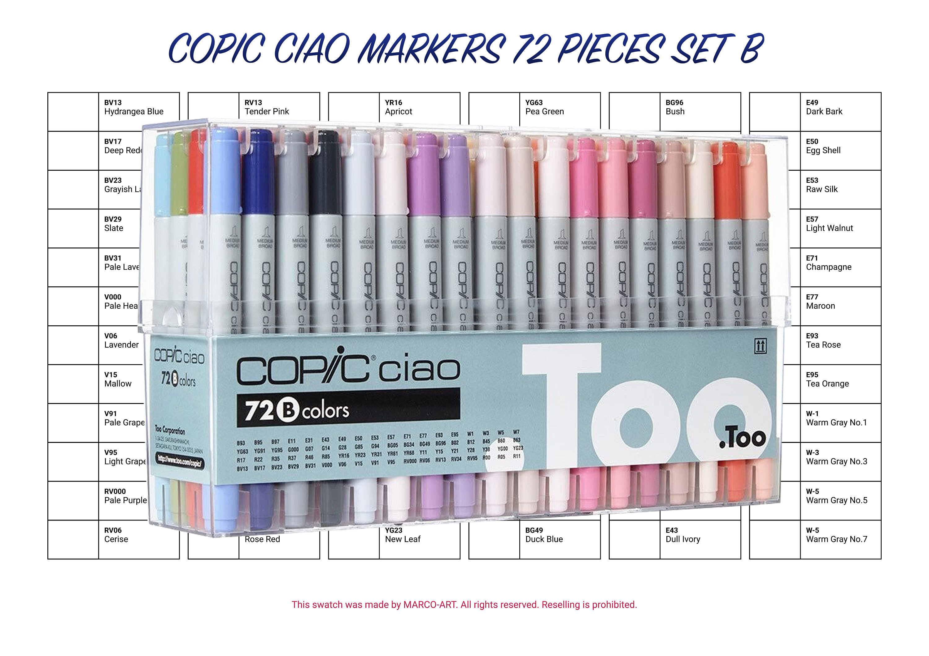 Copic Ciao Marker 72/Set