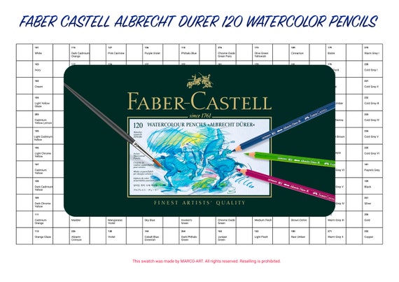 Faber Castell Albrecht Durer 120 Watercolor Pencils Swatch